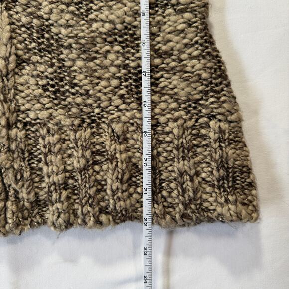 Charter Club Brown Chunky Knit Faux Fur Collar Sweater Vest Petite - Picture 5 of 8